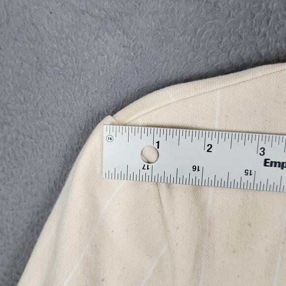 J.Crew Blazer Womens 4 Cream Ivory Pinstripe One Button Notch Lapel Lined Cotton - Picture 7 of 16